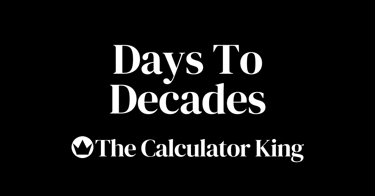 Convert Days to Decades (d to decade) Examples & Steps