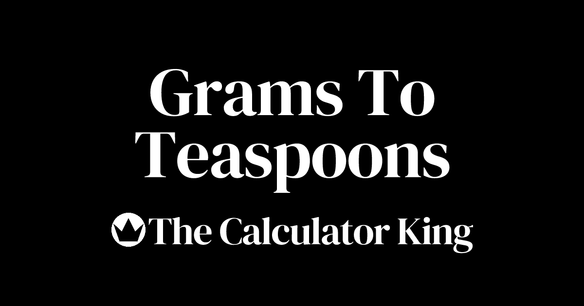 Convert Grams to Teaspoons (g to tsp) Examples & Steps