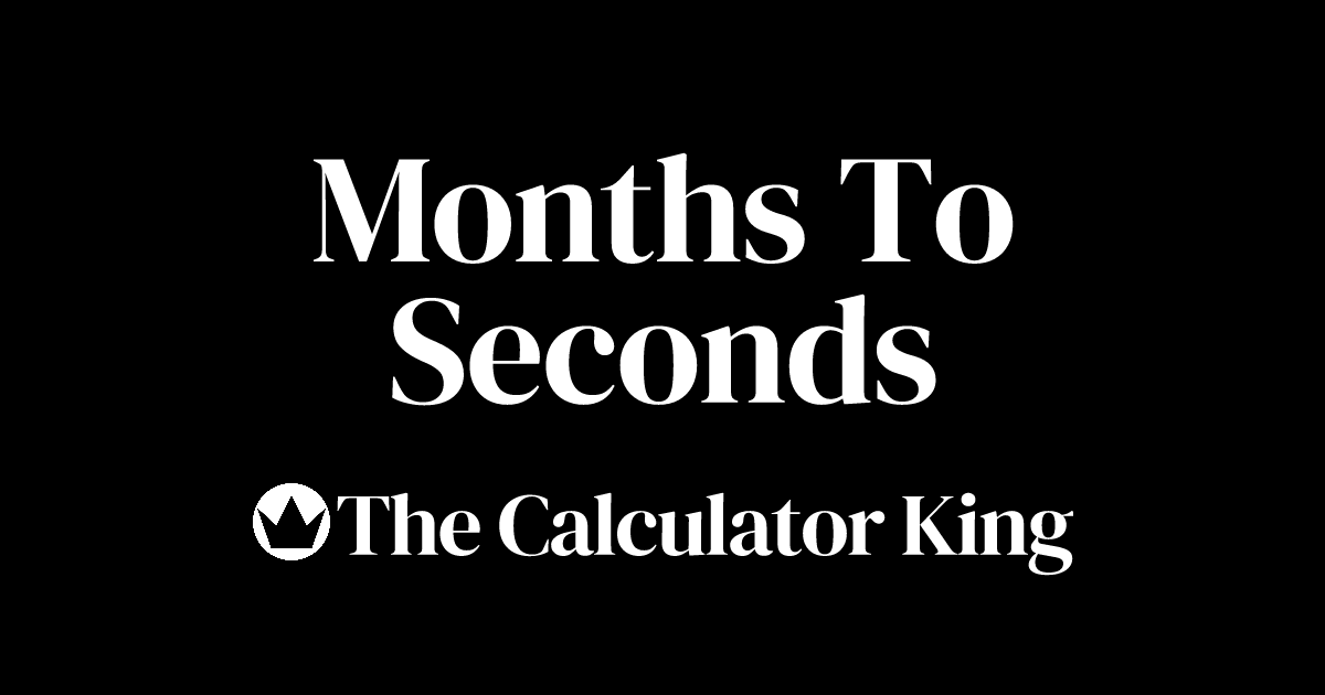 Convert months to seconds mo to s examples steps
