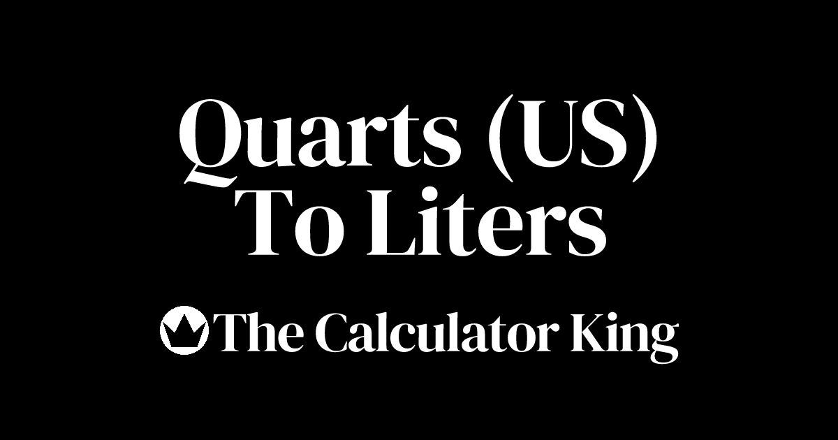 Convert Quarts (US) to Liters (qt to l) Examples & Steps