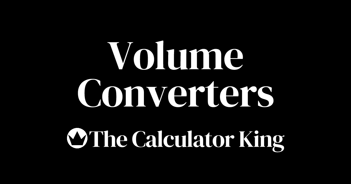 Calculate Volume Unit Conversions