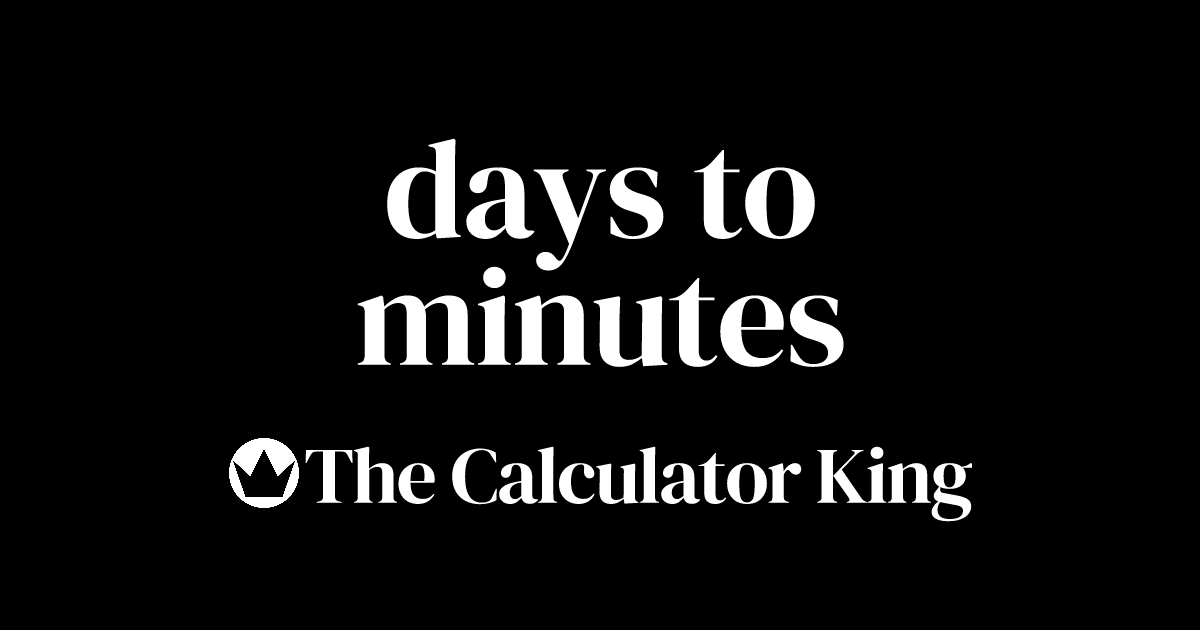 Convert days to minutes d to min 